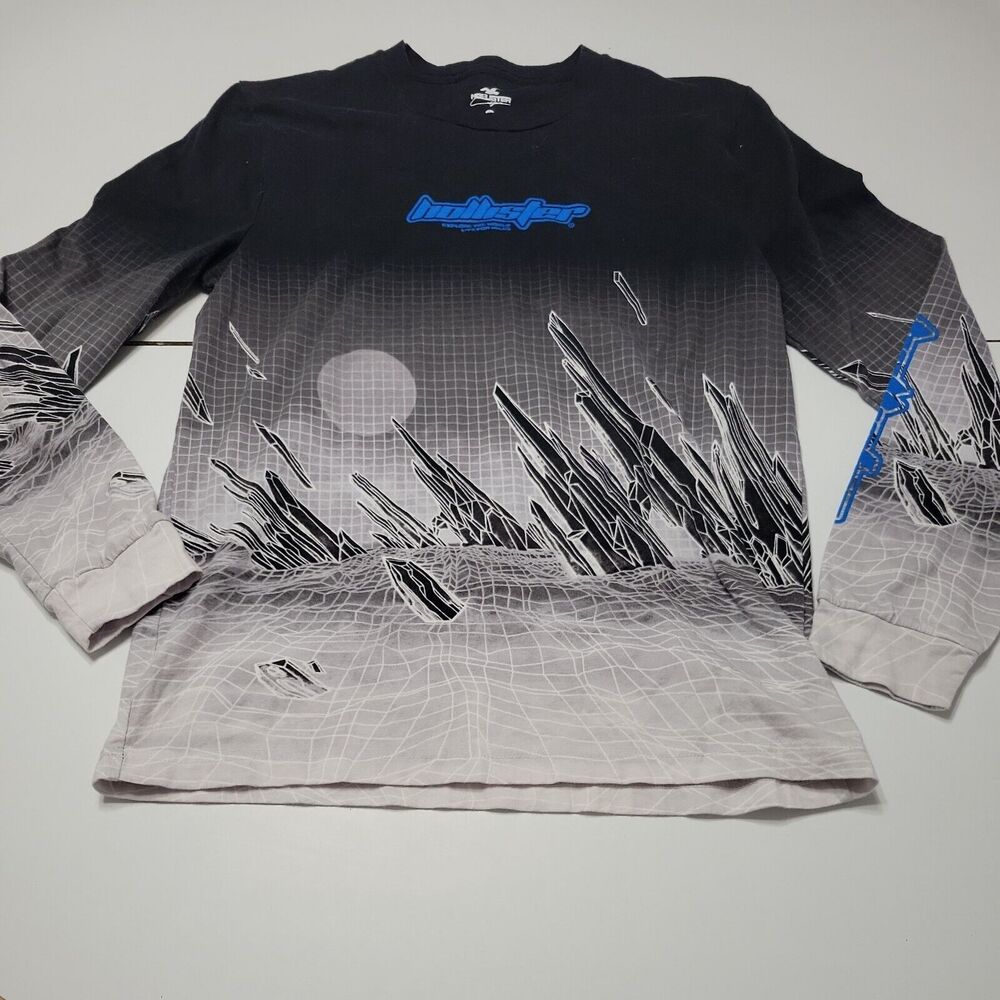 Hollister Tee Men S Basic Shirt Explore The World Live For Miles Black Neck Logo